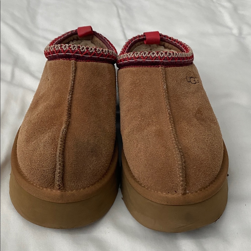 UGG Tazz II Platform Slippers Mules Slides Chestnut Suede Shoes Size 8 - Picture 3 of 14